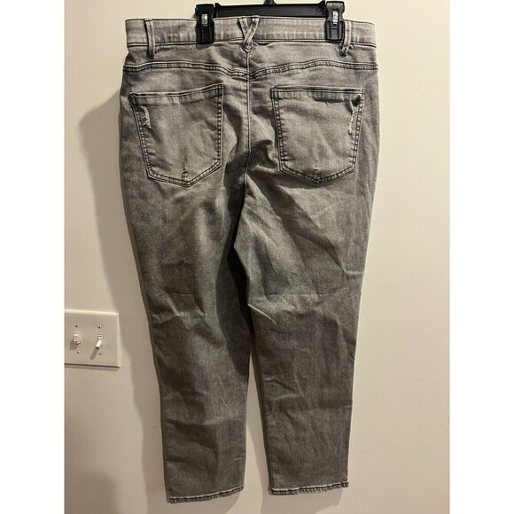 Democracy Ab Solution Womens Gray Jeans Sz 14 Denim Straight Pockets Stretch Zip - Picture 4 of 6
